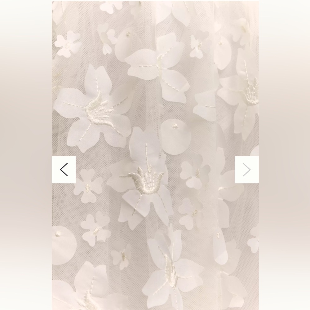 Anthropologie BHLDN Stevie V-Neck Floral Appliqué A-Line Midi Dress in Ivory - Picture 7 of 7